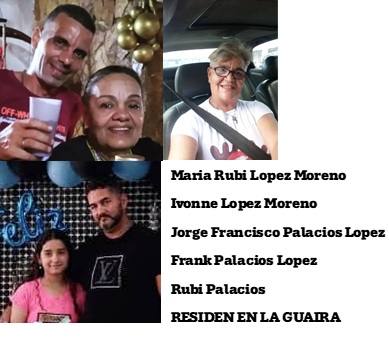 Foto de Maria Rubi Lopez Moreno. Ivonne Lopez Moreno, Jorge Francisco Palacios Lopez, Frank Palacios Lopez, Rubi Palacios Lopez Moreno