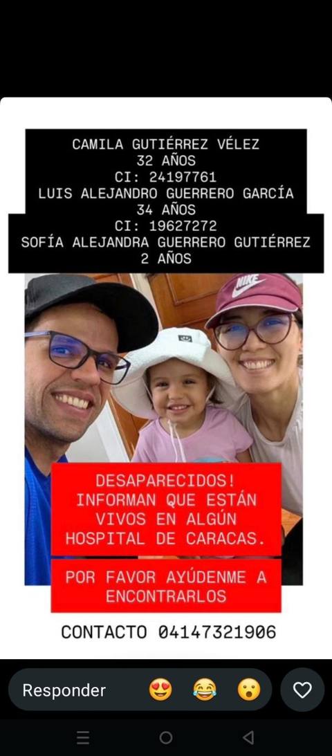 Foto de Camila Gutiérrez, Luis Guerrero y Sofía Guerrero